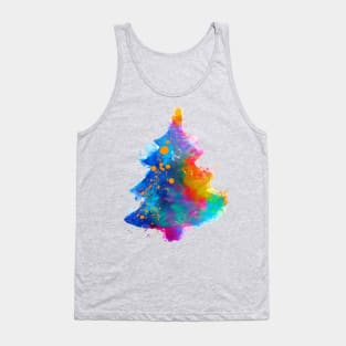 Unique abstract colourful Christmas tree Tank Top